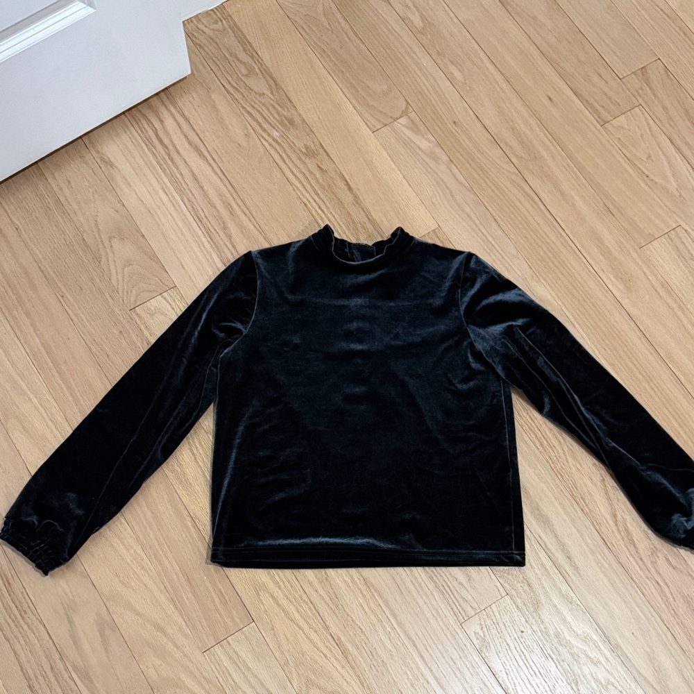Black Velvet Long Sleeve Top